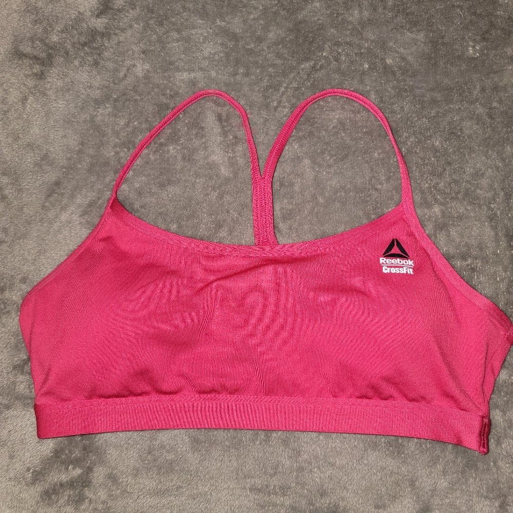 pink reebok crossfit sports bra